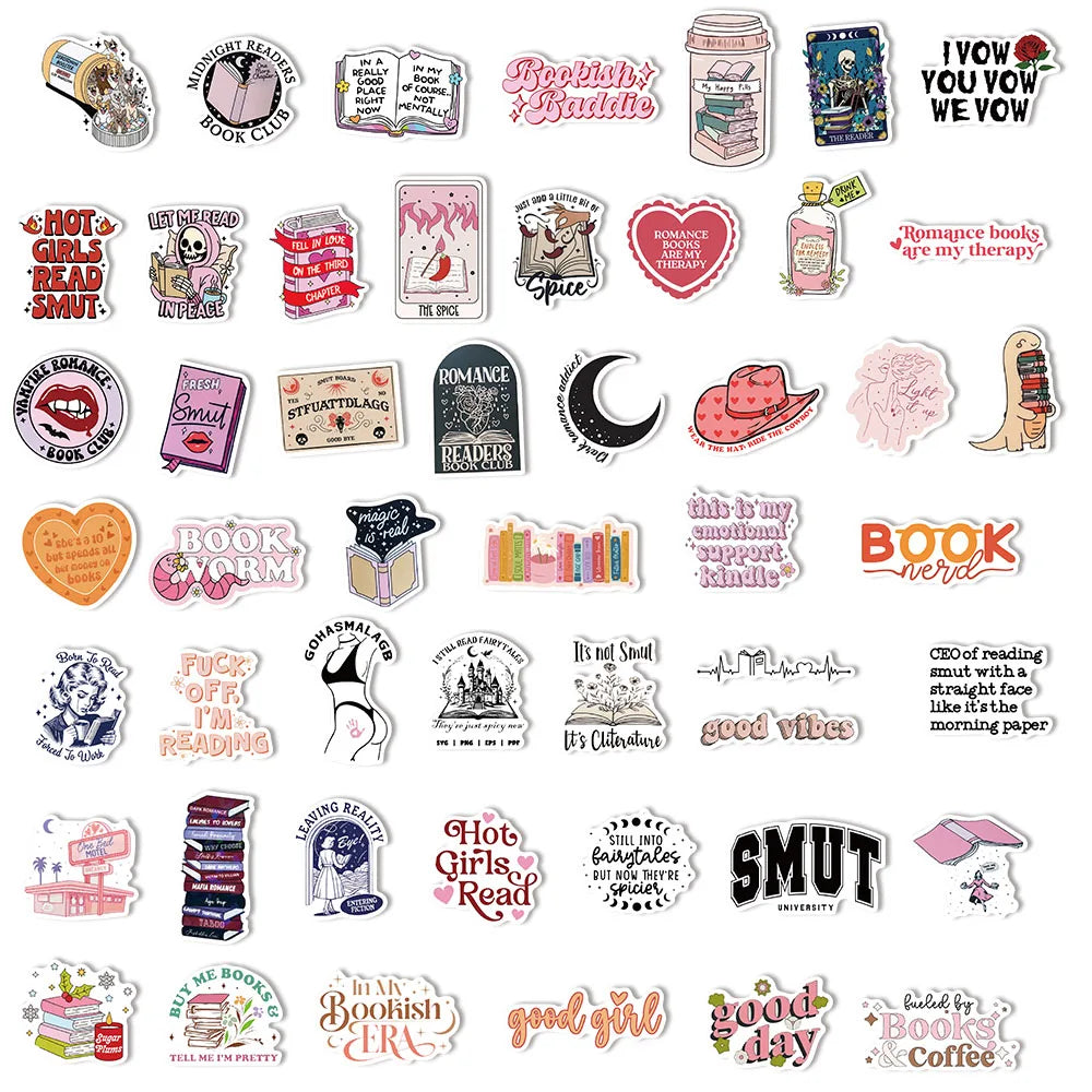 50/150PCS Romantic Reading Style Graffiti Star Covering Cartoon Stickers DIY Notebook Waterproof Stickers - élise & madelyn