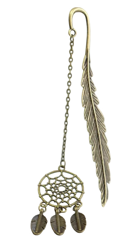 Vintage Feather Bronzing Metal Bookmark With Metal Chain Pendant Bookmark For Teachers Friends Book Club Book Lovers - élise & madelyn