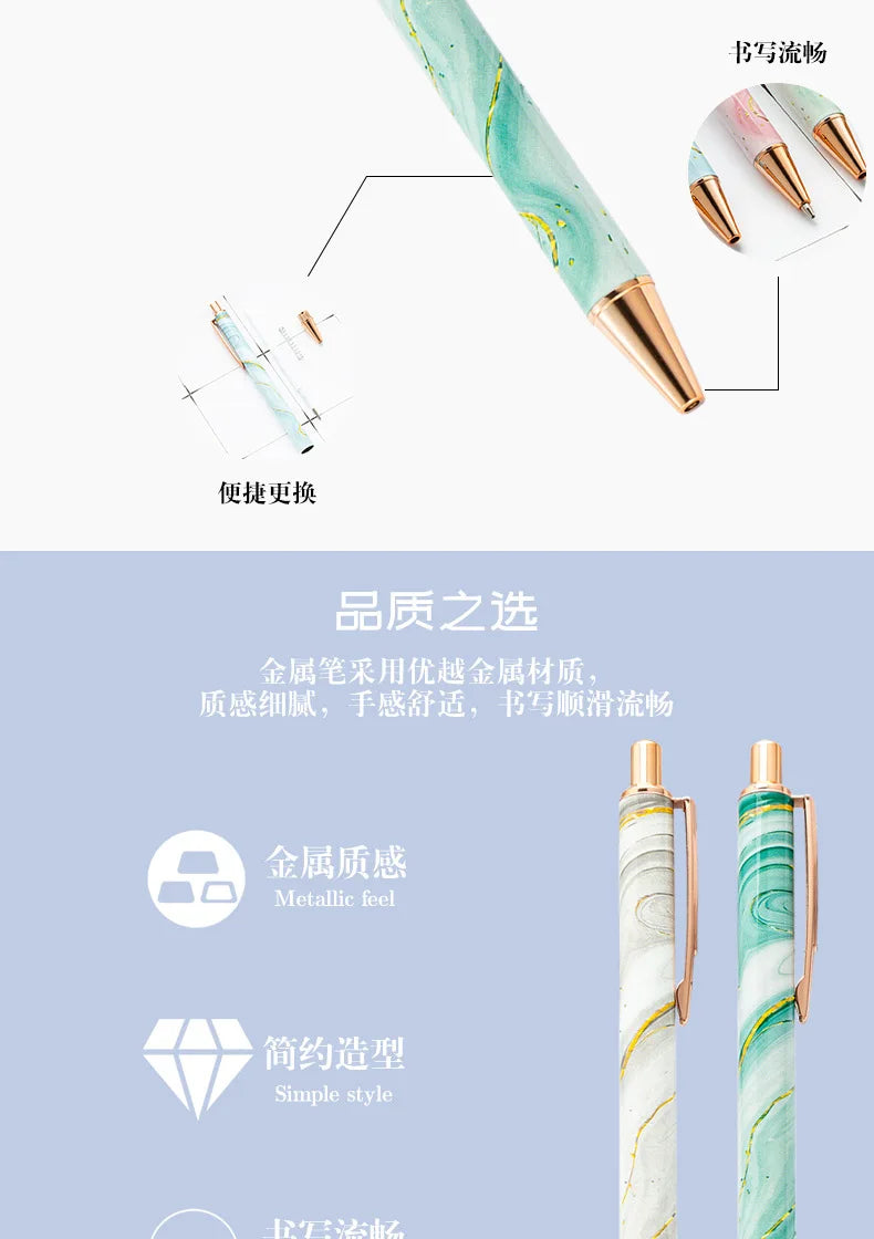 30PCS  Wholesale Metal Ballpoint Pen with Pressed Core Hotel Conference Advertising Pen Multi color Flower Film Ballpoint Pen - élise & madelyn
