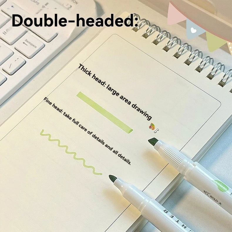 5/15PC Fluorescent Pen Set Student Marking Stroke Key Marking Pen High Beauty Color Handbook Pen Batch - élise & madelyn