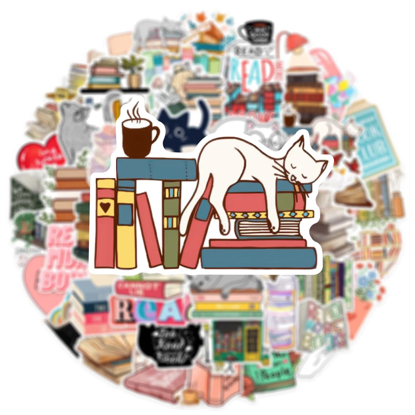Cozy Cat Reader Sticker Pack - élise & madelyn