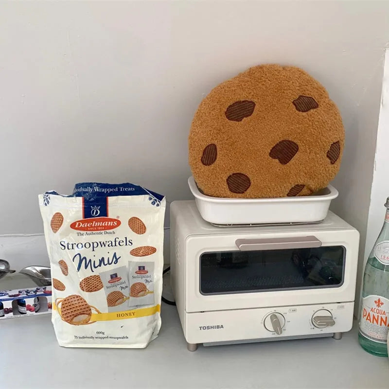 Creative Cookies Pillows Round Shape Chocolate Biscuits Stuffed Plush Toys Realistic Food Snack Seat Cushion Plushie Props Gifts - élise & madelyn