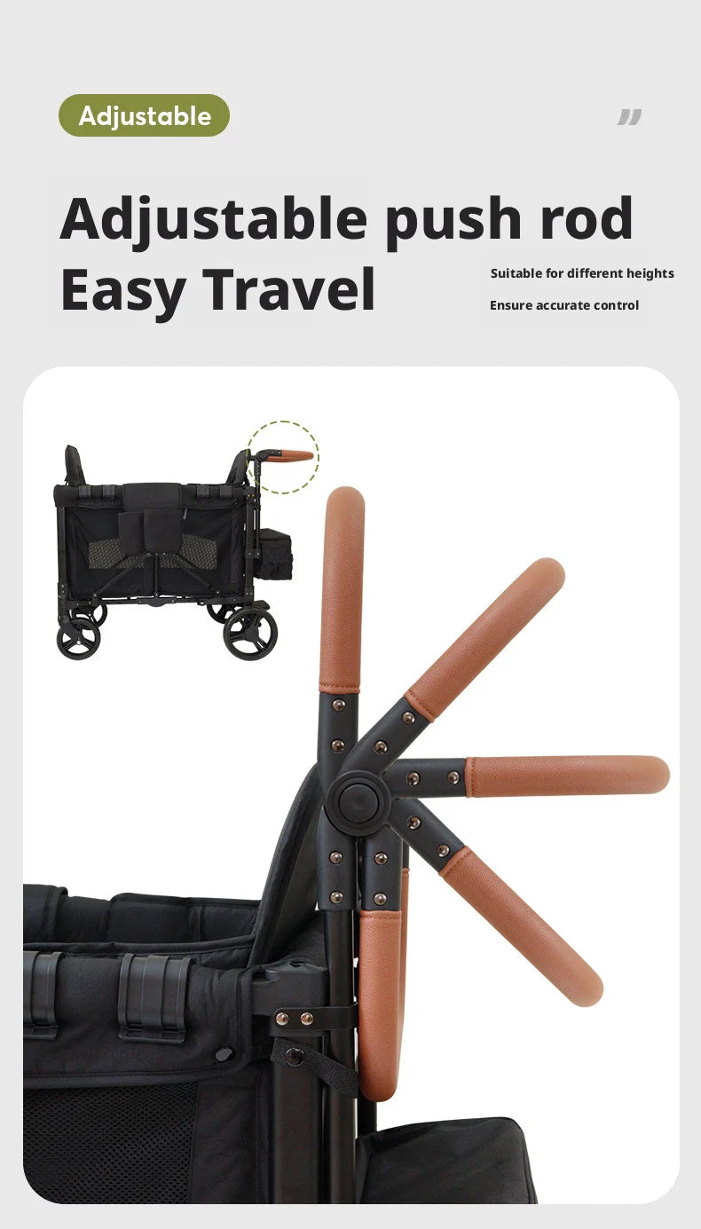 Lightweight Twin/Quad Travel Stroller – Foldable Sit & Recline Design