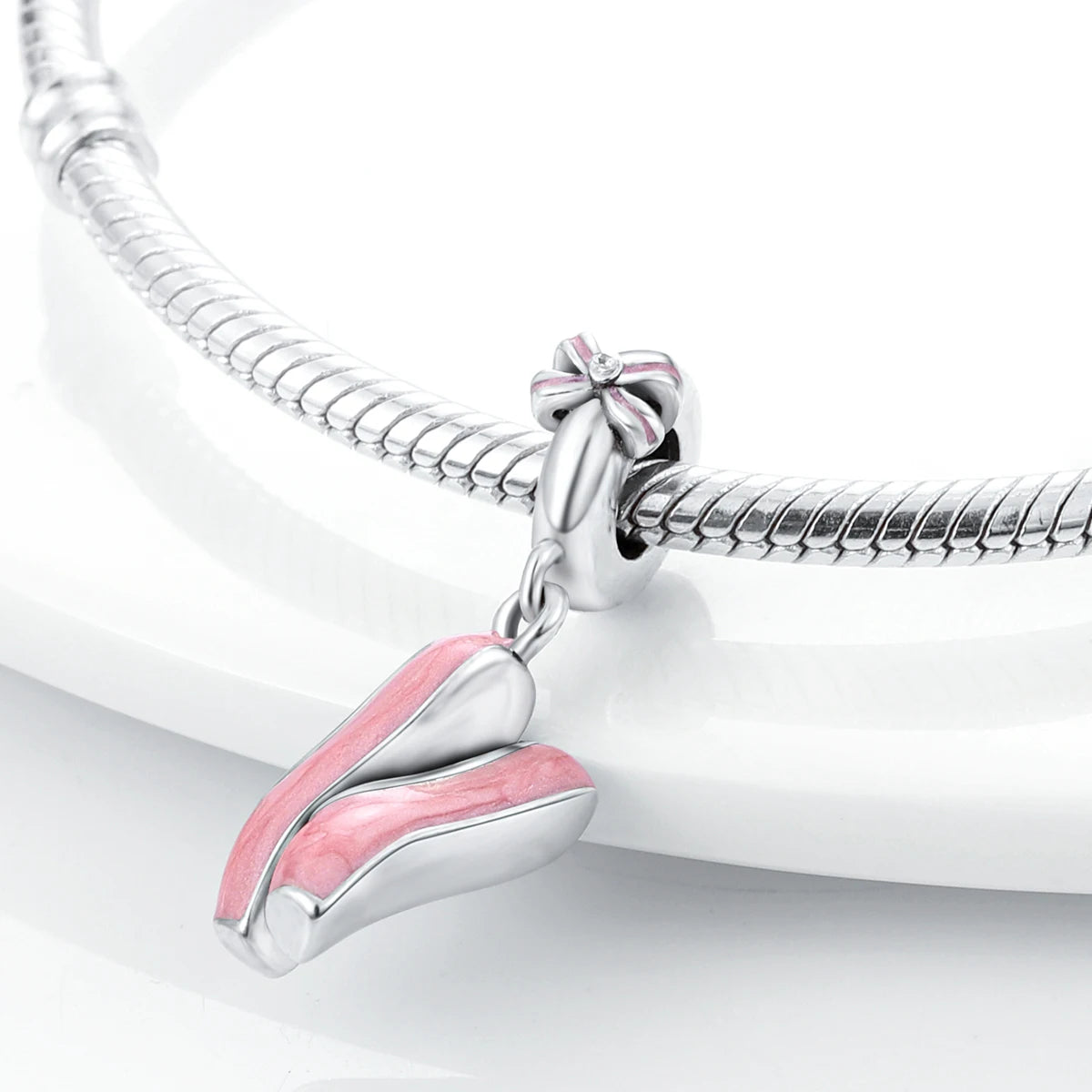 925 Silver Charms Skirt Ballet Shoes Pink Pendants Fit Original Bracelet Beads Diy For Woman Jewelry - élise & madelyn