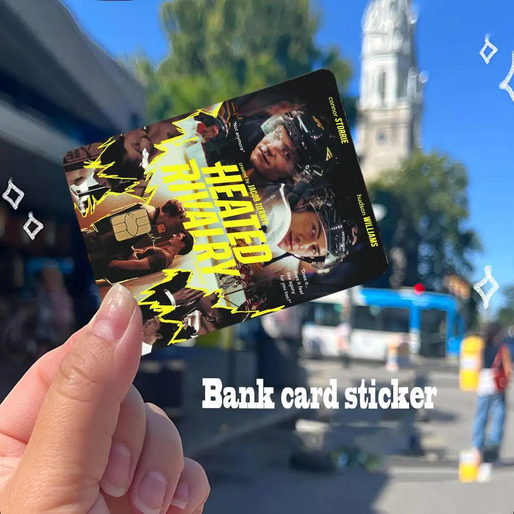 TV Series H-Heated Rivalry Anime 4pcs 1Set Funny Shell On Off Ultra Thin No Fade Sticker Skin Cover Film for Debit Credit Card