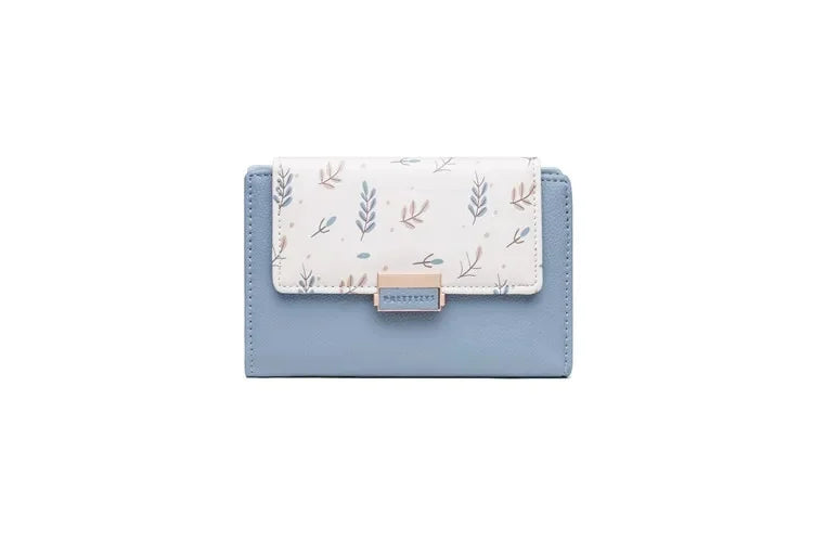 Prettyzys 2021 New Floral Zipper Wallets Medium-Length Multi-Function Women's Style Money Clips Fashionable Compact Storage
