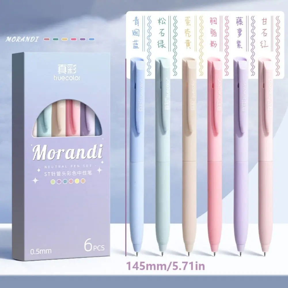 6Colors/Set Color Gel Pen 0.5mm ST Tip Ballpoint Pen Writing Tool Color Ink Signing Pen Students Gift Stationery School Supplies - élise & madelyn