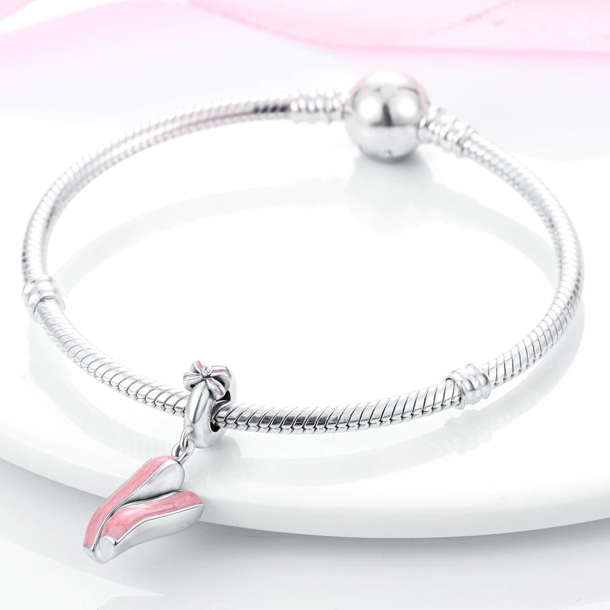 925 Silver Charms Skirt Ballet Shoes Pink Pendants Fit Original Bracelet Beads Diy For Woman Jewelry - élise & madelyn