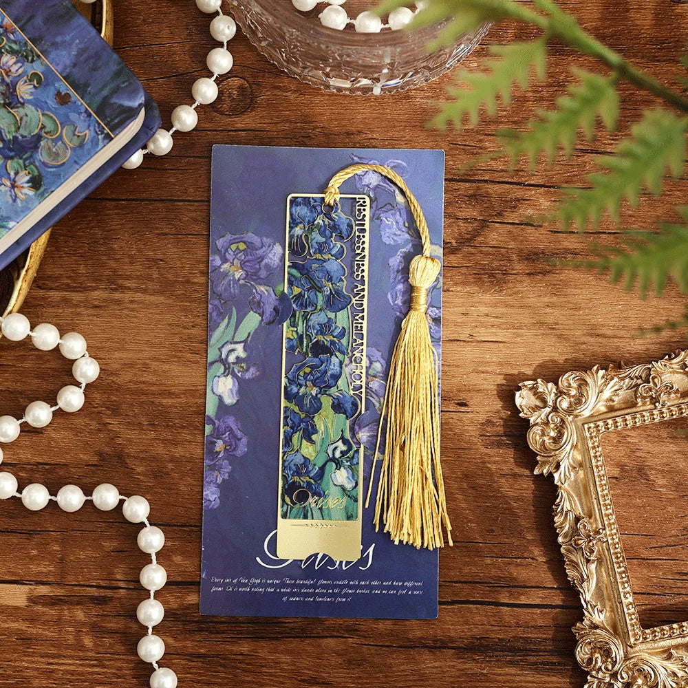 1pc Hollow Literary Flower Metal Bookmark Exquisite Painting Sunflower Iris Rose Shape Gifts for Book Lovers Writers Readers - élise & madelyn
