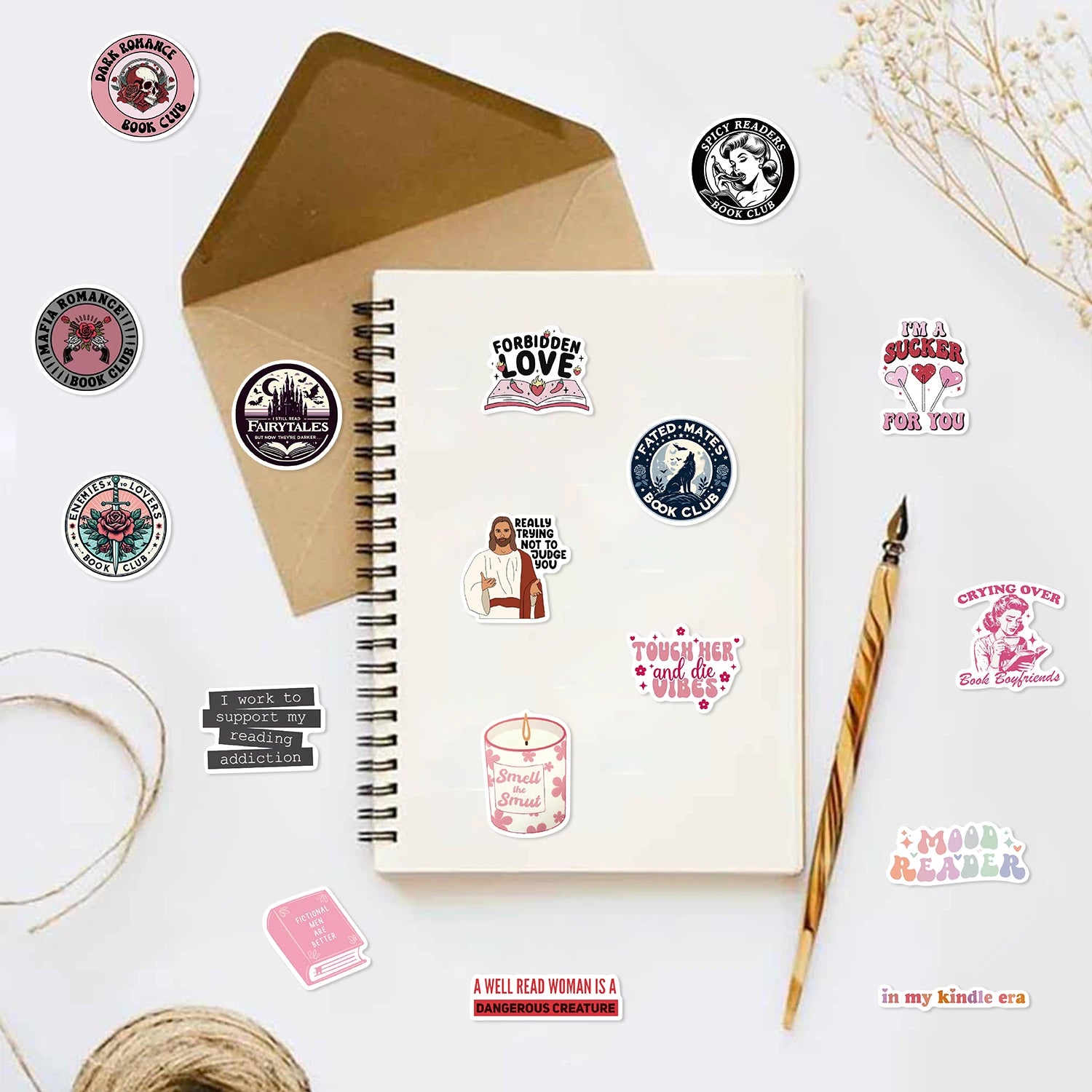 50pcs Smut Reading Books Graffiti Decorative Stickers Laptop Water Bottle Luggage Helmet Motorcycle Stickers - élise & madelyn
