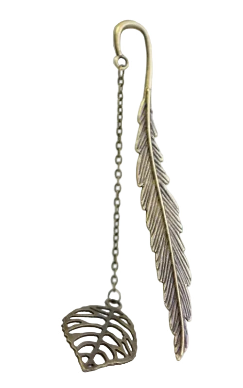 Vintage Feather Bronzing Metal Bookmark With Metal Chain Pendant Bookmark For Teachers Friends Book Club Book Lovers - élise & madelyn