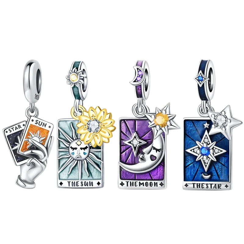 Silver 925 Original Charms Tarot Card Sun Love Fit Bracelet Making For Woman Jewelry - élise & madelyn
