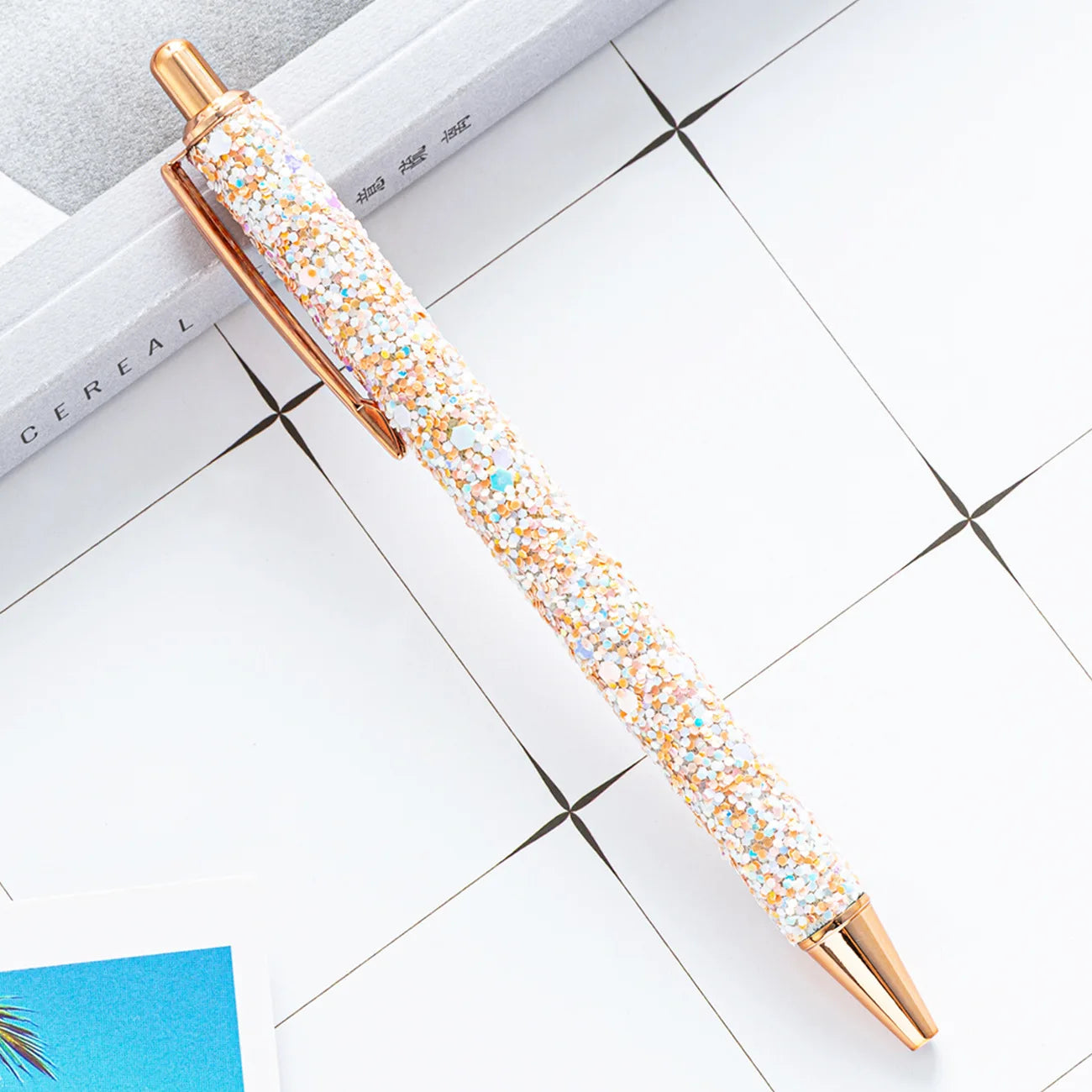 Lytwtw's Roller Ballpoint Pen Rhinestone Luxury Cute Wedding Rose Gold Metal Stationery School Office Supply Spinning - élise & madelyn
