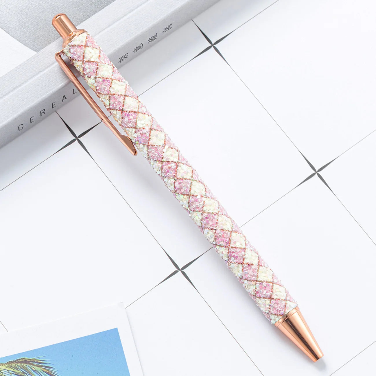Lytwtw's Roller Ballpoint Pen Rhinestone Luxury Cute Wedding Rose Gold Metal Stationery School Office Supply Spinning - élise & madelyn