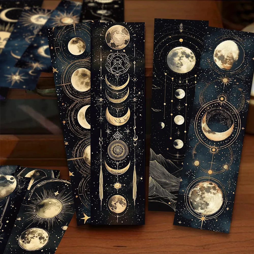 30Pcs Creative Mysterious Sun and Moon Bookmarks Advanced Student Supplies Book Pages Book Notes Reading Label Cards - élise & madelyn
