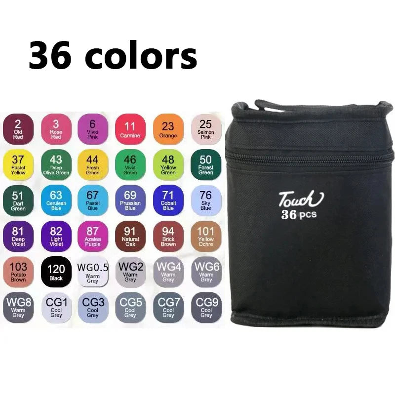 24-80 Colors Double Headed Oily Art Marker Pen Set for Draw Sketching Oily Tip Based Markers Graffiti Manga School Art Supplies - élise & madelyn