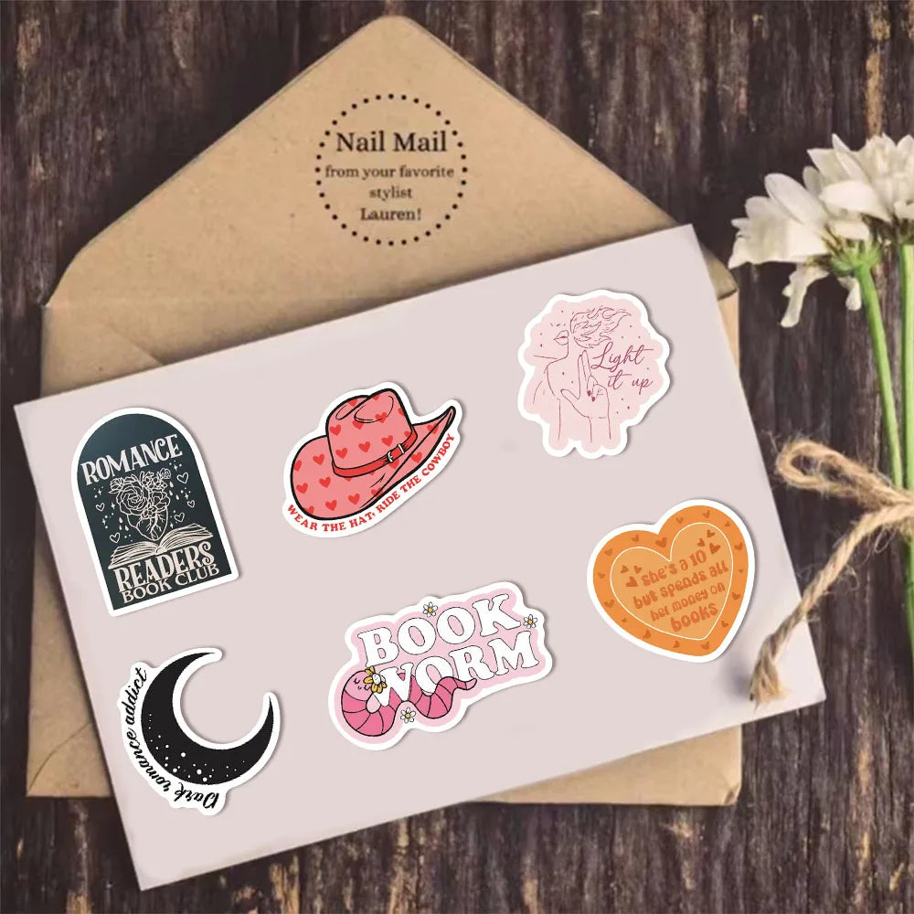 50/150PCS Romantic Reading Style Graffiti Star Covering Cartoon Stickers DIY Notebook Waterproof Stickers - élise & madelyn