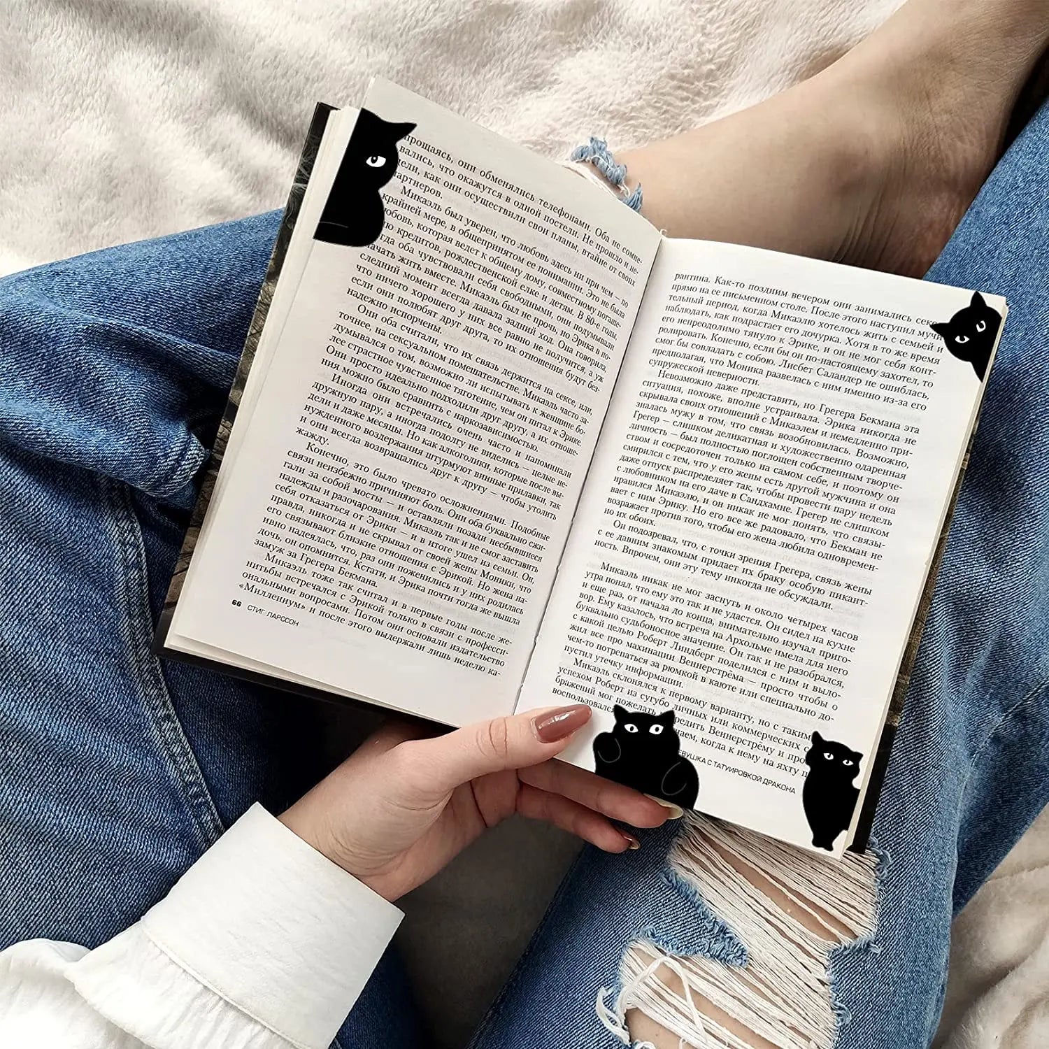 6pcs Black Cat Bookmark for Books Cute Cartoon Magnetic Page Clips Book Marker Unique Reading Gift A7405 - élise & madelyn