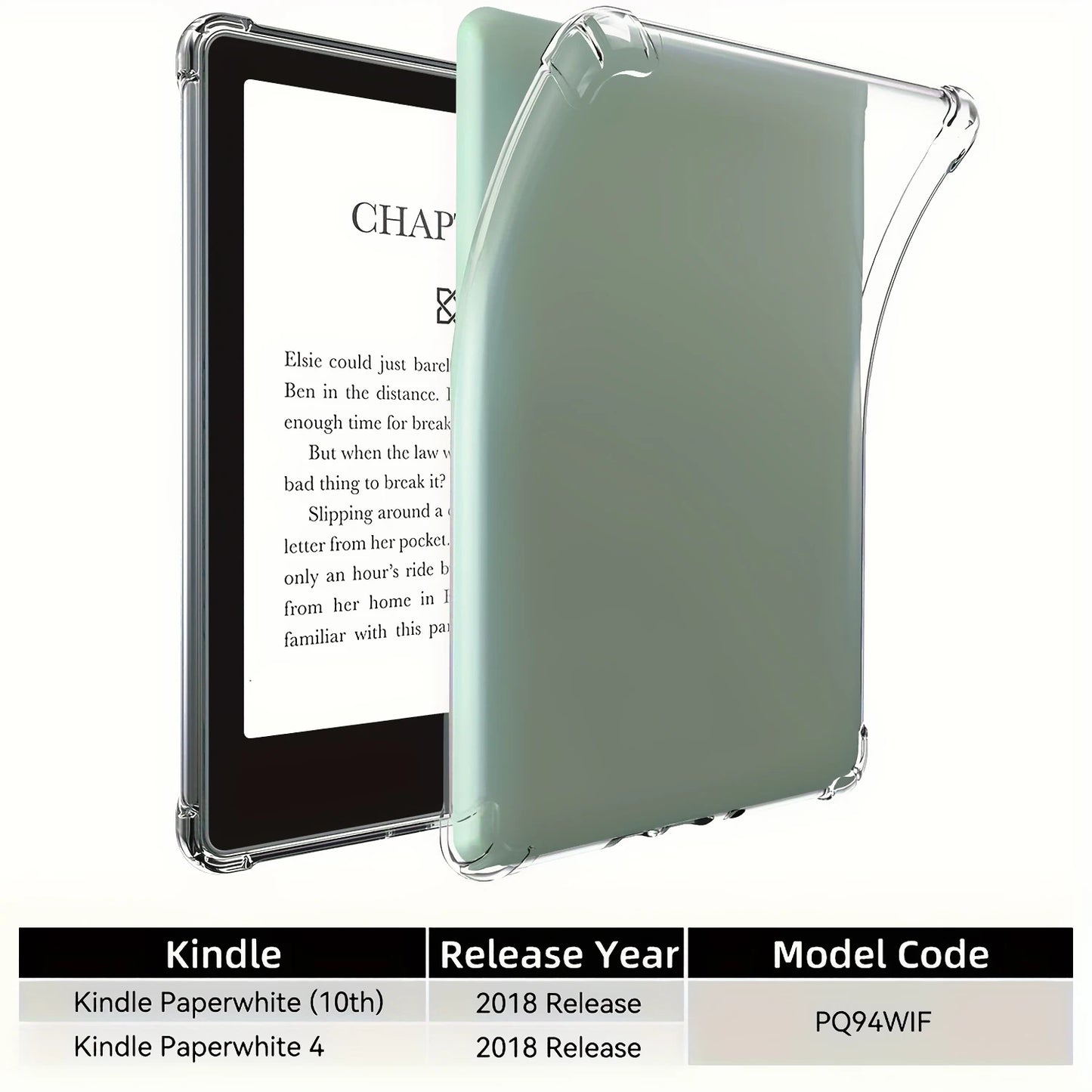 Clear Case for Kindle Paperwhite 6 5 4 3 2 1, for Kindle 11th/10th Generation, TPU Back Cover, Ultra Slim TPU Soft Cover - élise & madelyn