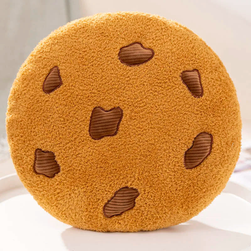 Creative Cookies Pillows Round Shape Chocolate Biscuits Stuffed Plush Toys Realistic Food Snack Seat Cushion Plushie Props Gifts - élise & madelyn