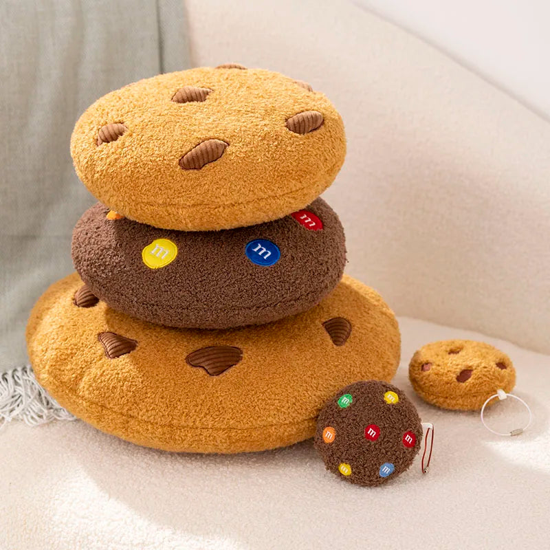Creative Cookies Pillows Round Shape Chocolate Biscuits Stuffed Plush Toys Realistic Food Snack Seat Cushion Plushie Props Gifts - élise & madelyn