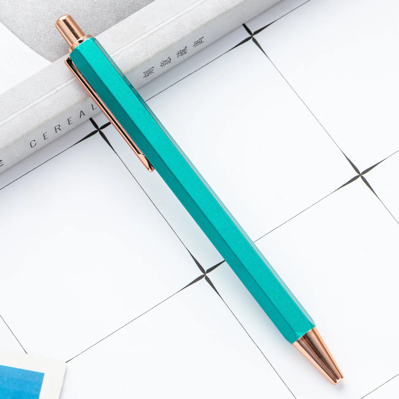 1 Piece Lytwtw's Creative Ballpoint Hexagon Metal press Pen Stationery School Office Supply - élise & madelyn