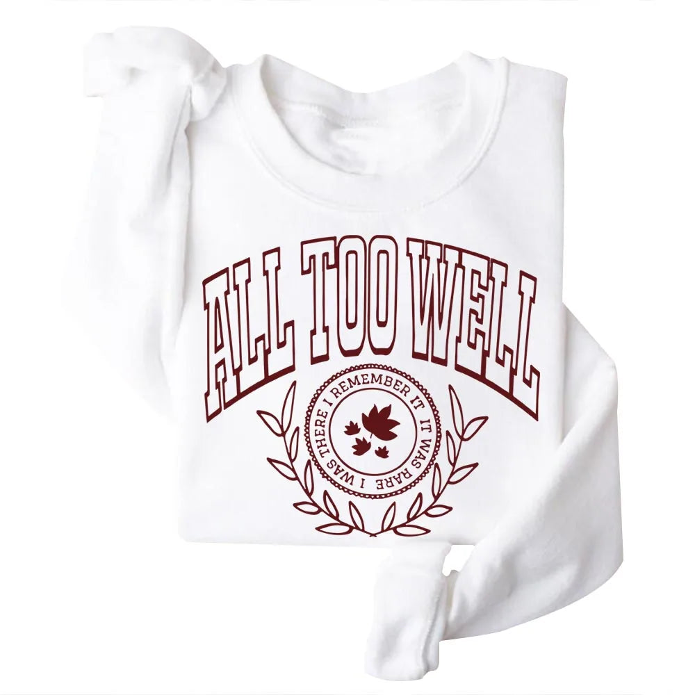 All Too Well Music Album Sweatshirts Cozy Tops Sudadera Felpa Moletom - élise & madelyn