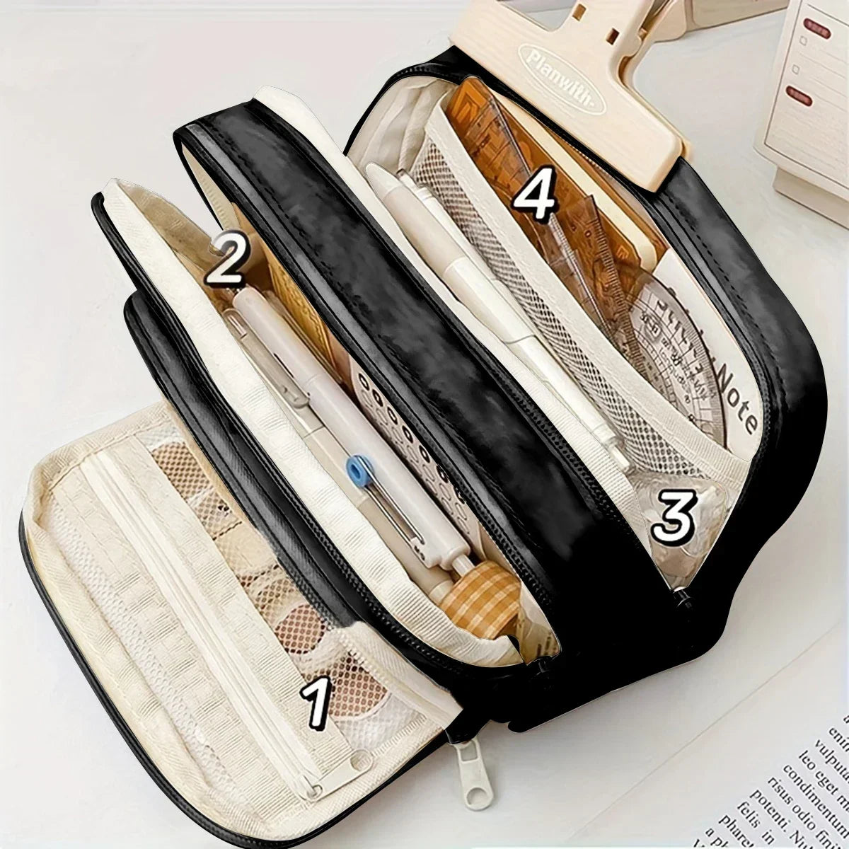 Cute Multi Layer Pencil Case Pouch, Large Capacity Pen Case Bag,Durable Stationery Storage Bag For Students, School&Office - élise & madelyn