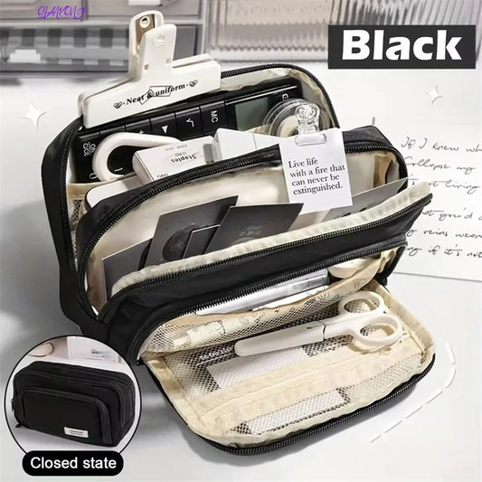 Cute Multi Layer Pencil Case Pouch, Large Capacity Pen Case Bag,Durable Stationery Storage Bag For Students, School&Office - élise & madelyn