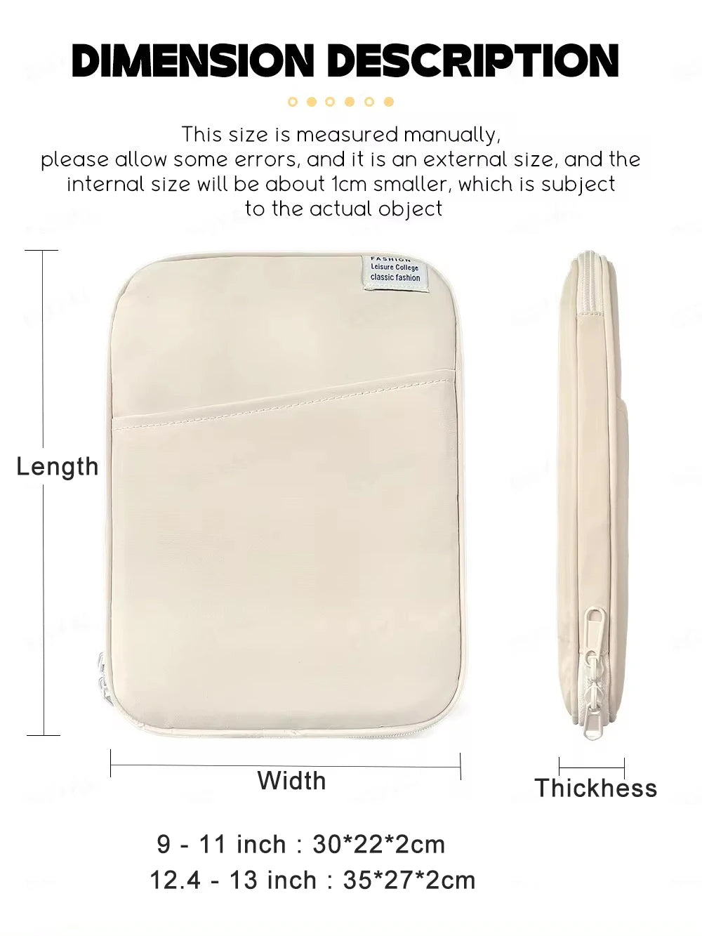 Tablet Sleeve Bag 9-11 inch for XiaoMi Pad 5 Pro iPad Air Pro 11 13 M4 M2 10th/9/8 10.2 For Samsung Huawei Shockproof Pouch Bags - élise & madelyn