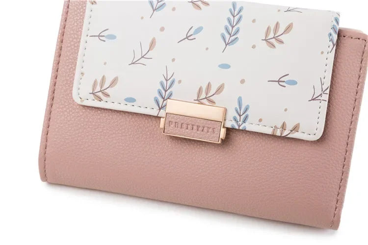 Prettyzys 2021 New Floral Zipper Wallets Medium-Length Multi-Function Women's Style Money Clips Fashionable Compact Storage