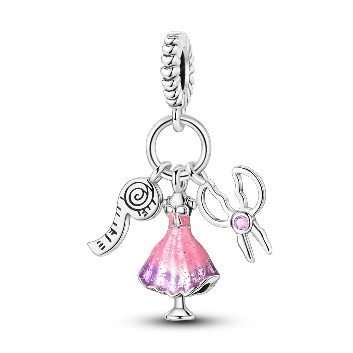 925 Silver Charms Skirt Ballet Shoes Pink Pendants Fit Original Bracelet Beads Diy For Woman Jewelry - élise & madelyn