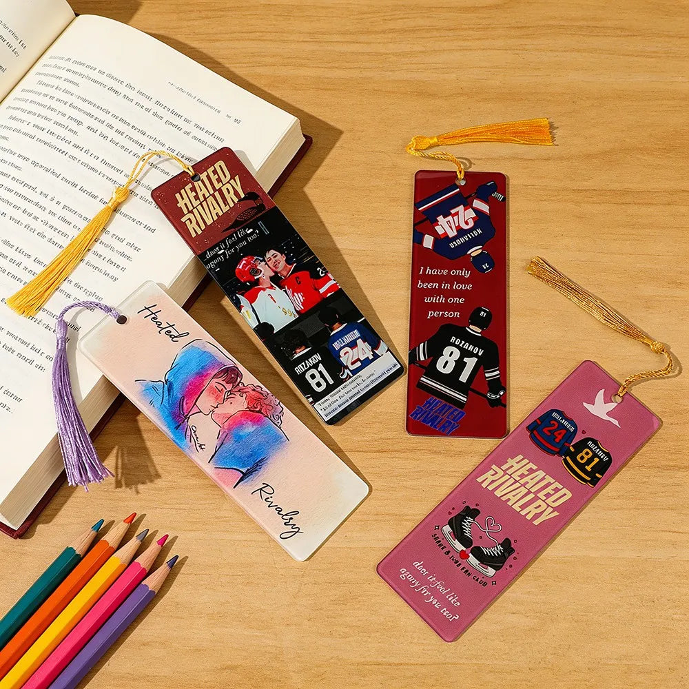 Hockey Romance Bookmark Set – Jersey Number Page Markers (Set of 1/4/5)