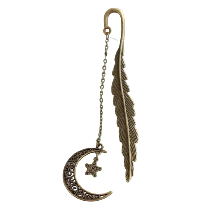 Vintage Feather Bronzing Metal Bookmark With Metal Chain Pendant Bookmark For Teachers Friends Book Club Book Lovers - élise & madelyn