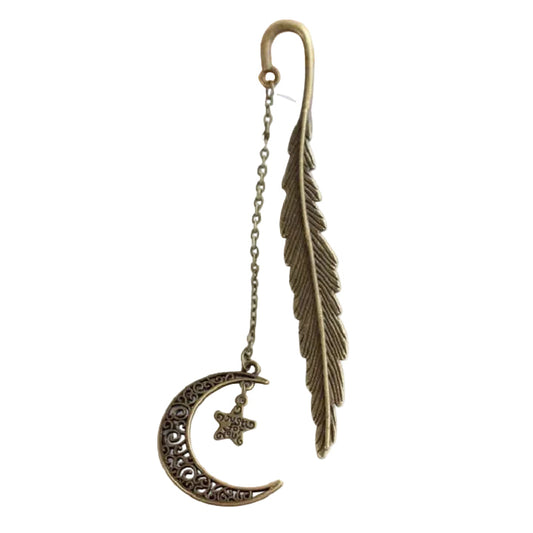Vintage Feather Bronzing Metal Bookmark With Metal Chain Pendant Bookmark For Teachers Friends Book Club Book Lovers - élise & madelyn