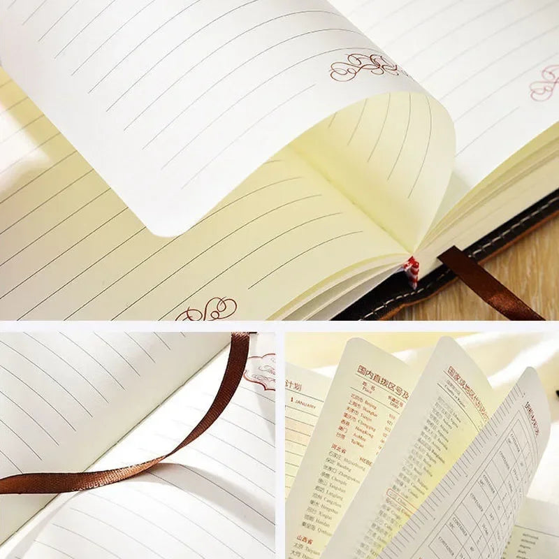 A5 200 Pages Retro Password Book with Lock Diary Thickened Creative Hand Ledger Student Notepad Stationery Notebook Binder - élise & madelyn