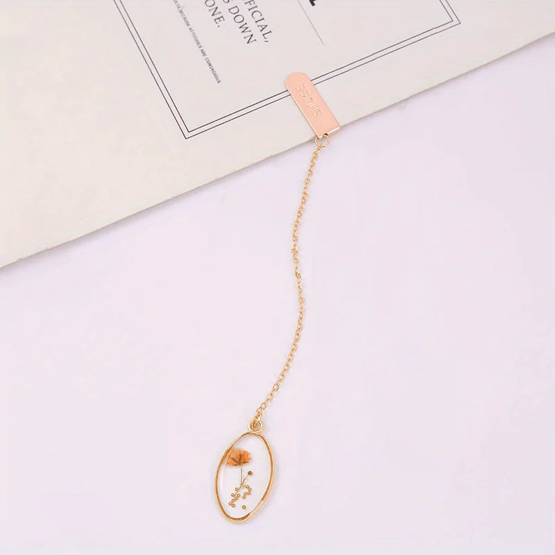 Elegant Literary Bookmark - Eye-Catching Dried Flower & Crystal Alloy Book Clip for Passionate Readers - élise & madelyn