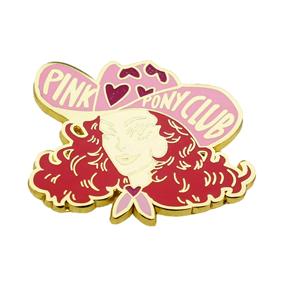 Pink Pony Disco Ball Enamel Pin – Retro Pop Music Inspired Lapel Badge