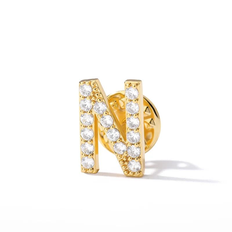 Crystal A-Z Letter Brooches for Women Initial Name Brooch Pins for Suit Shirt Collar Accessories New Rhinestone Brooch Jewelry