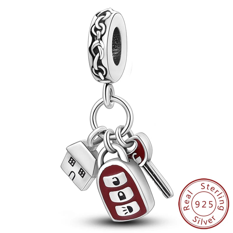 Fit Original 925 Sterling Silver Charms Beads Wine Glass Coffee Cup Charms Pendant For Women Bracelet Charms DIY Jewelry Gift - élise & madelyn