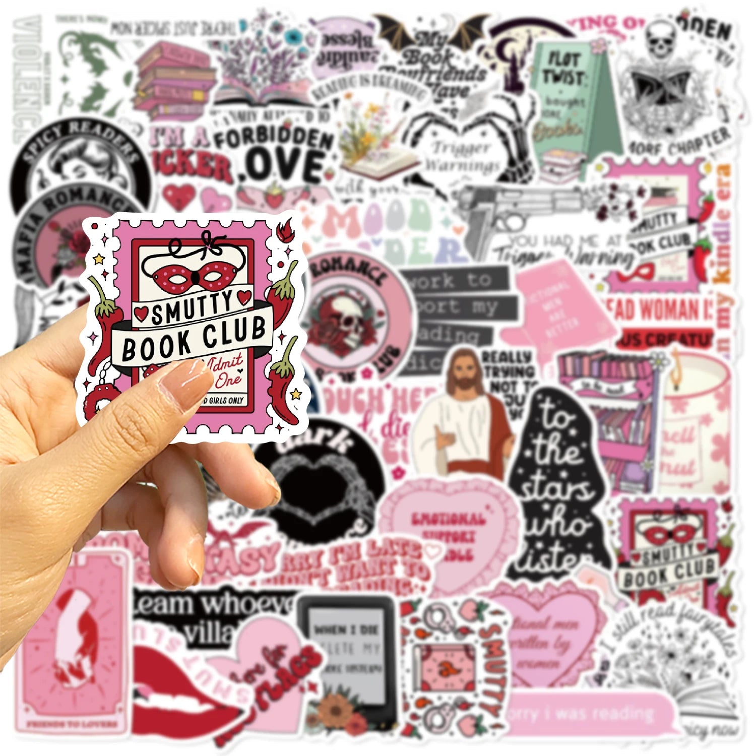 50pcs Smut Reading Books Graffiti Decorative Stickers Laptop Water Bottle Luggage Helmet Motorcycle Stickers - élise & madelyn