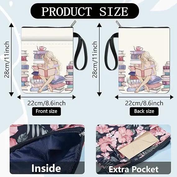 1pc Giraffe Book Sleeve Cartoon Animal Book Covers Book Protector for Paperbacks Washable Fabric Cloth Book Cover with Zipper - élise & madelyn