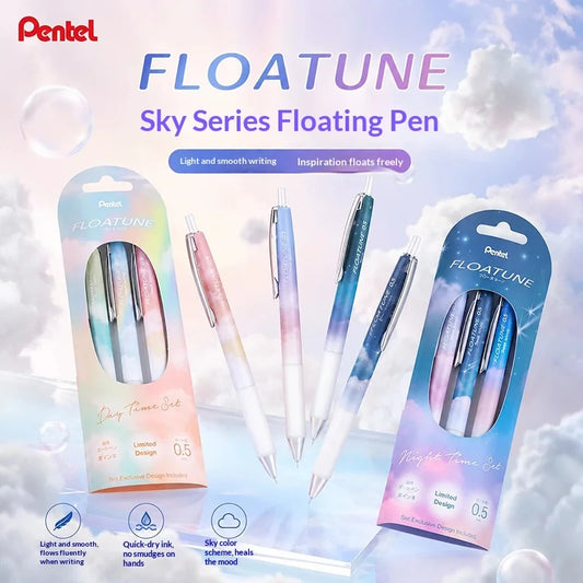 Pentel Oil-based Ballpoint Pen FLOATUNE Skyly Design Limited 0.5mm Black Ink Writing Gel Pen Student Office Stationery Japan