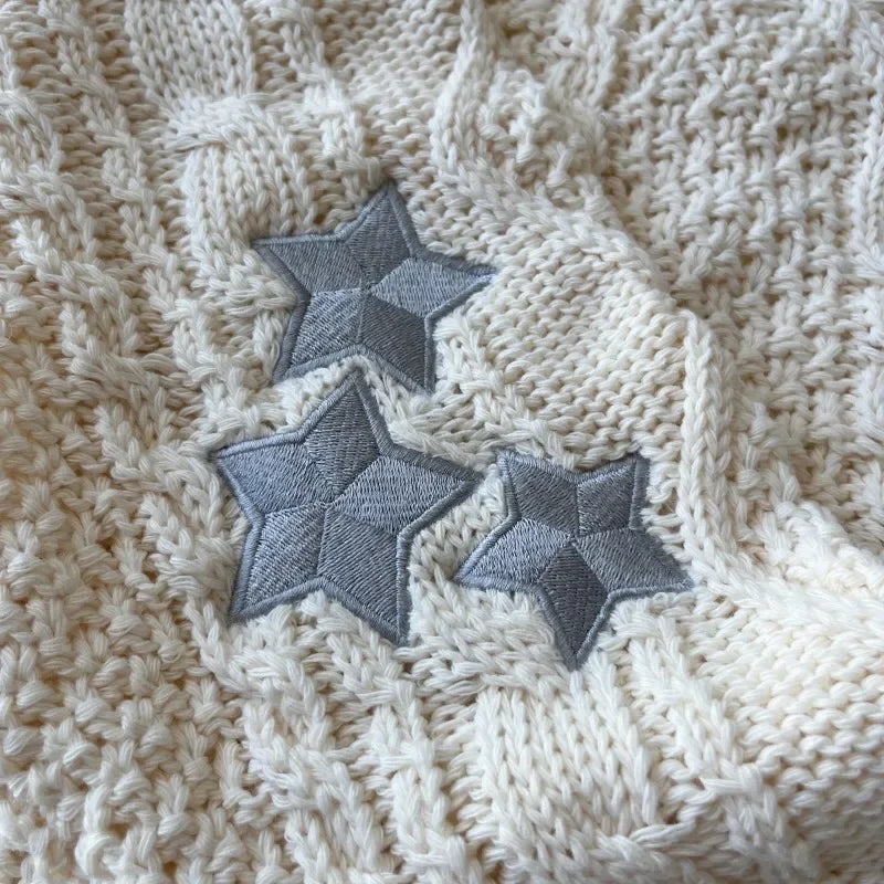 Beige Folklore Cardigan Women Letter Patch with Star Embroidered Knitted Sweater Female Winter Autumn Casual Oversized Cardigans - élise & madelyn