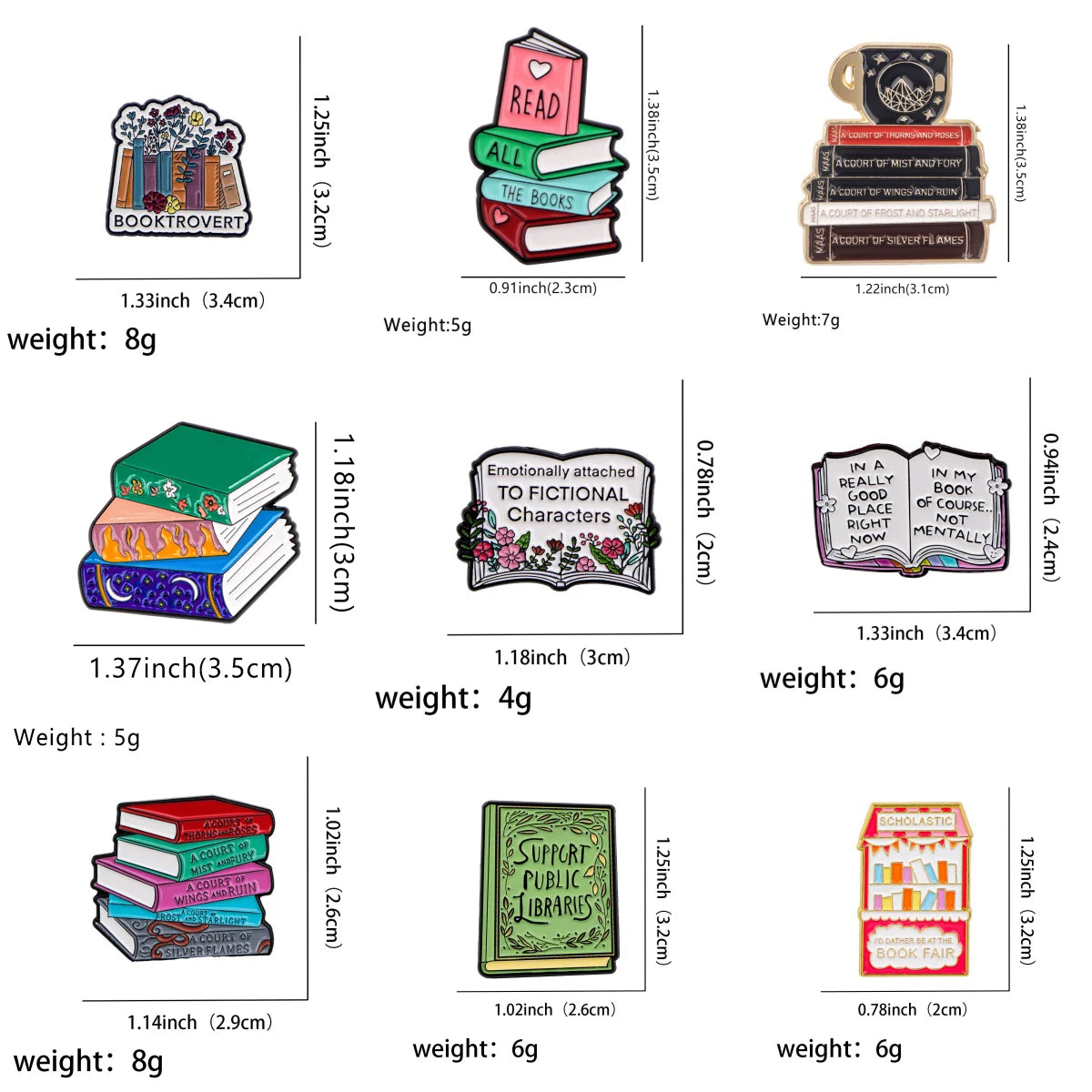 Books Collection Enamel Pin