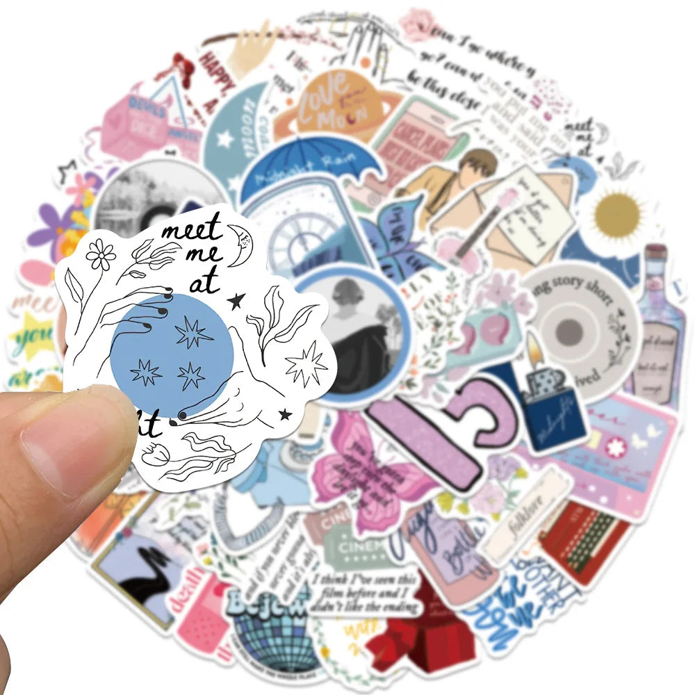 Swift-Inspired Sticker Pack (50 pcs) – Waterproof Cute Decals for Laptop, Phone & Journals - élise & madelyn