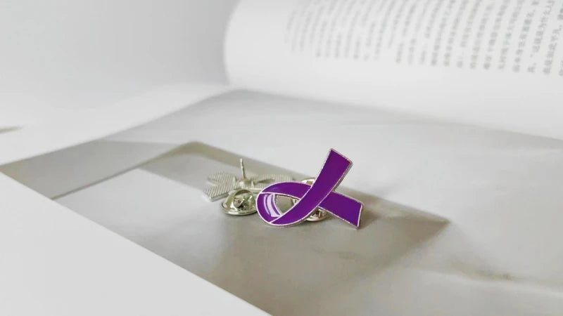 Awareness Ribbon Enamel Pin – Breast Cancer & Multi-Color Support Brooch (Pink, Purple, Blue & More)