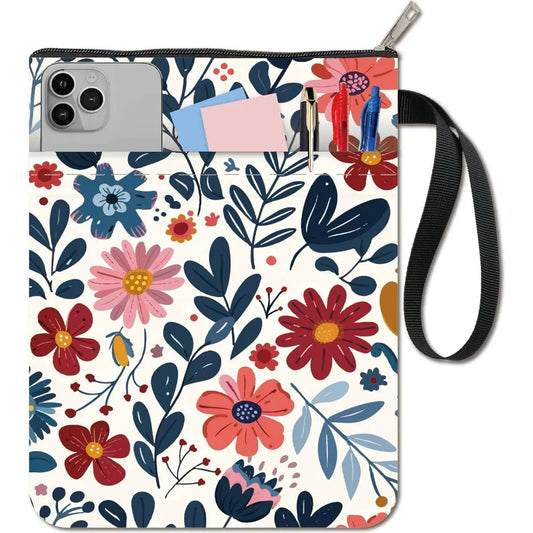 1pc Flower Book Sleeve Leaves Book Protector Plant Book Covers for Paperbacks Washable Fabric Cloth Book Cover with Zipper - élise & madelyn