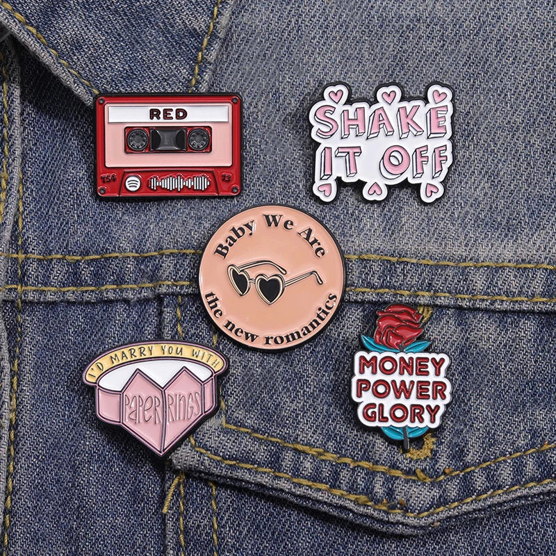 Pop Singer-Inspired Enamel Pin Sets – Aesthetic Enamel Brooches, Lyrics & Outfits | Cute Collectible Accessories for Bags, Jackets & Lanyards - élise & madelyn