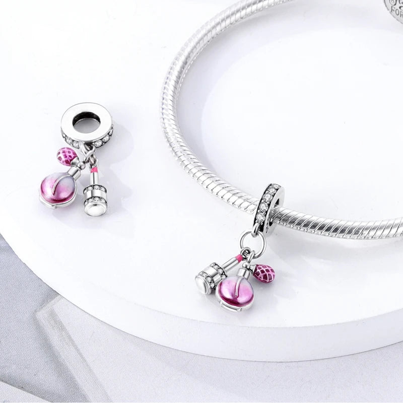 Fit Original 925 Sterling Silver Charms Beads Wine Glass Coffee Cup Charms Pendant For Women Bracelet Charms DIY Jewelry Gift - élise & madelyn